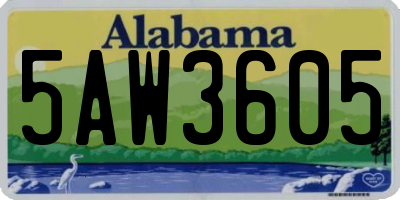 AL license plate 5AW3605