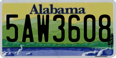 AL license plate 5AW3608