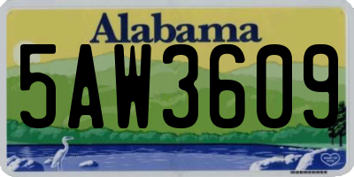 AL license plate 5AW3609