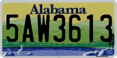 AL license plate 5AW3613