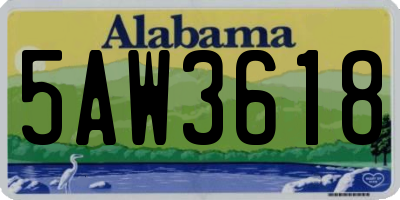 AL license plate 5AW3618