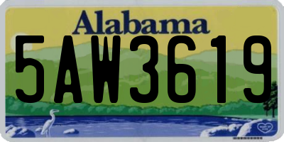 AL license plate 5AW3619