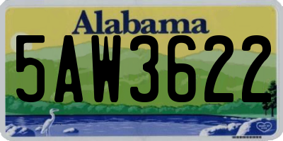 AL license plate 5AW3622