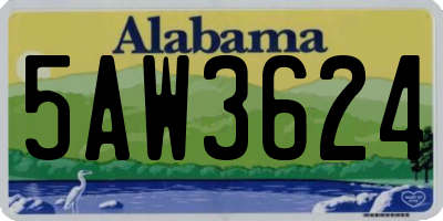 AL license plate 5AW3624