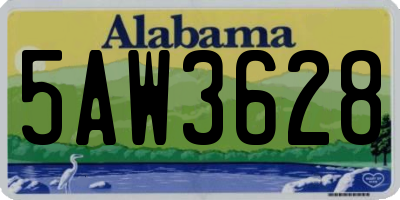 AL license plate 5AW3628