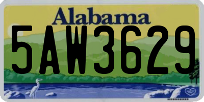AL license plate 5AW3629