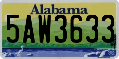 AL license plate 5AW3633