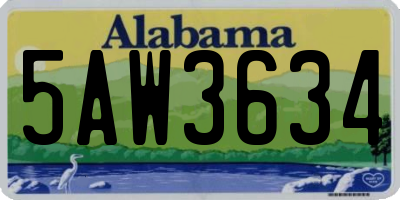 AL license plate 5AW3634
