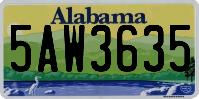 AL license plate 5AW3635