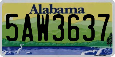 AL license plate 5AW3637
