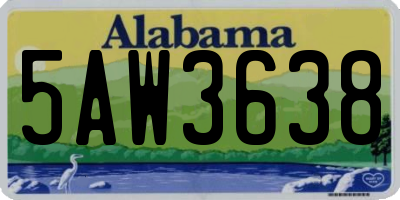 AL license plate 5AW3638