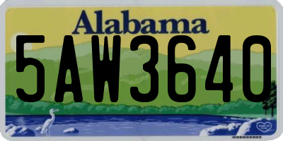 AL license plate 5AW3640