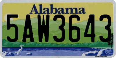 AL license plate 5AW3643