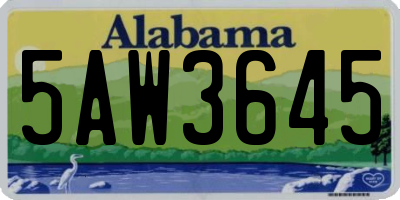 AL license plate 5AW3645
