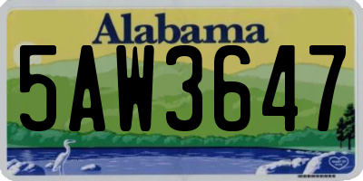 AL license plate 5AW3647