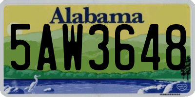 AL license plate 5AW3648