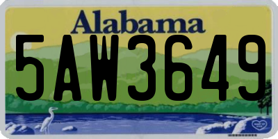 AL license plate 5AW3649