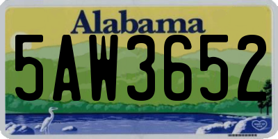 AL license plate 5AW3652