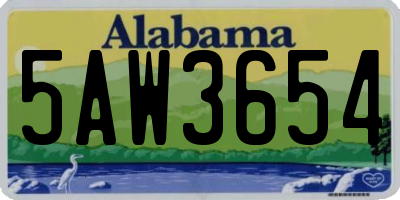 AL license plate 5AW3654