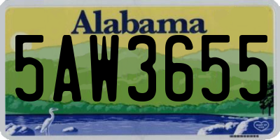 AL license plate 5AW3655