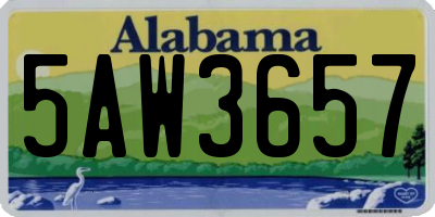 AL license plate 5AW3657