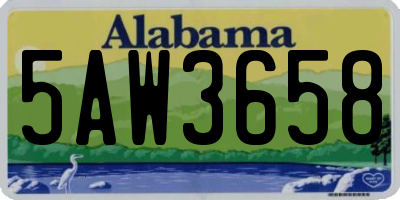 AL license plate 5AW3658