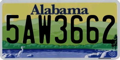 AL license plate 5AW3662