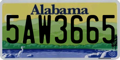 AL license plate 5AW3665