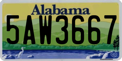 AL license plate 5AW3667