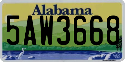 AL license plate 5AW3668