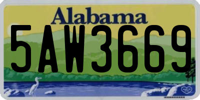 AL license plate 5AW3669