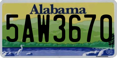 AL license plate 5AW3670