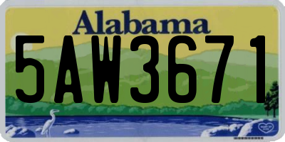 AL license plate 5AW3671