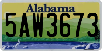 AL license plate 5AW3673