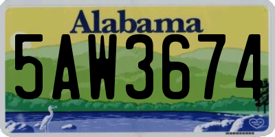 AL license plate 5AW3674