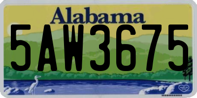 AL license plate 5AW3675