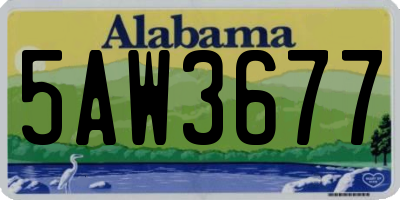 AL license plate 5AW3677