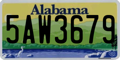 AL license plate 5AW3679