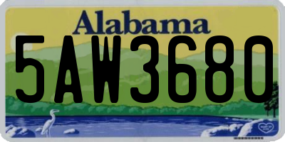 AL license plate 5AW3680