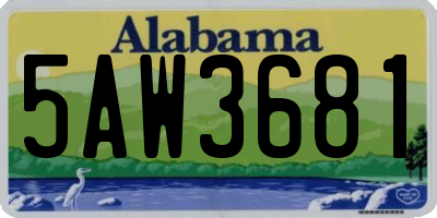 AL license plate 5AW3681
