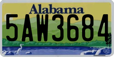 AL license plate 5AW3684