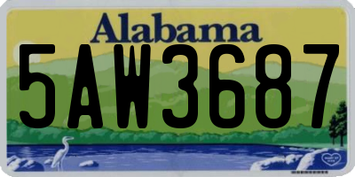 AL license plate 5AW3687