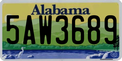 AL license plate 5AW3689