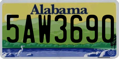 AL license plate 5AW3690