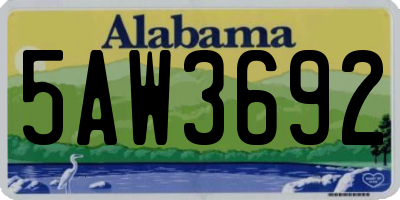 AL license plate 5AW3692