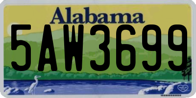 AL license plate 5AW3699