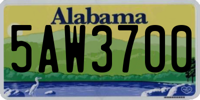 AL license plate 5AW3700