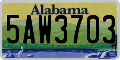 AL license plate 5AW3703