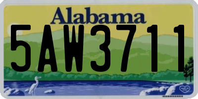 AL license plate 5AW3711