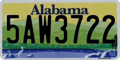 AL license plate 5AW3722